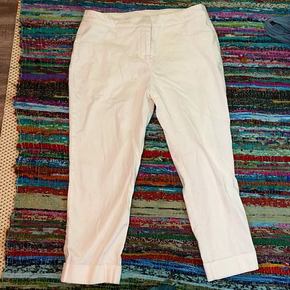 Solo moda white cotton capri